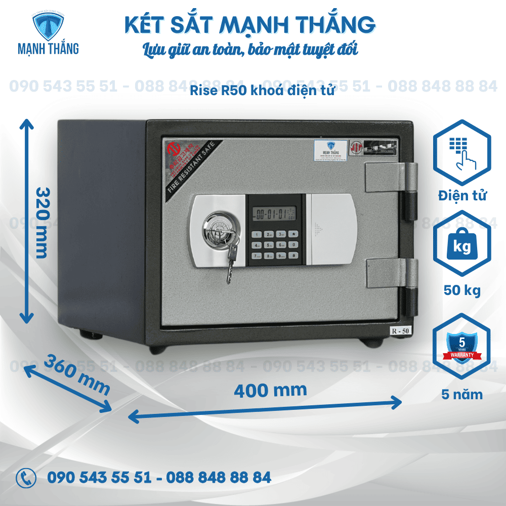 Két sắt Rise R50 điện tử