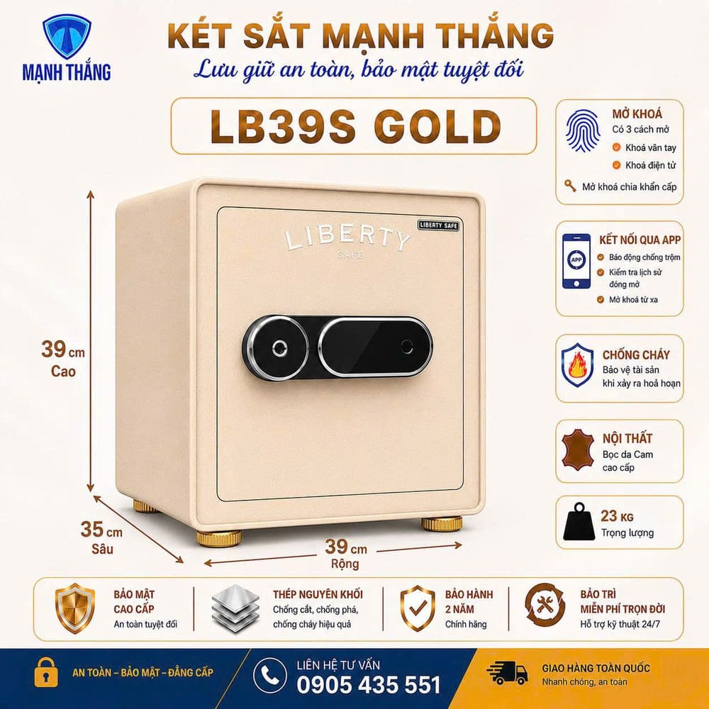 Két sắt Liberty LB39S gold